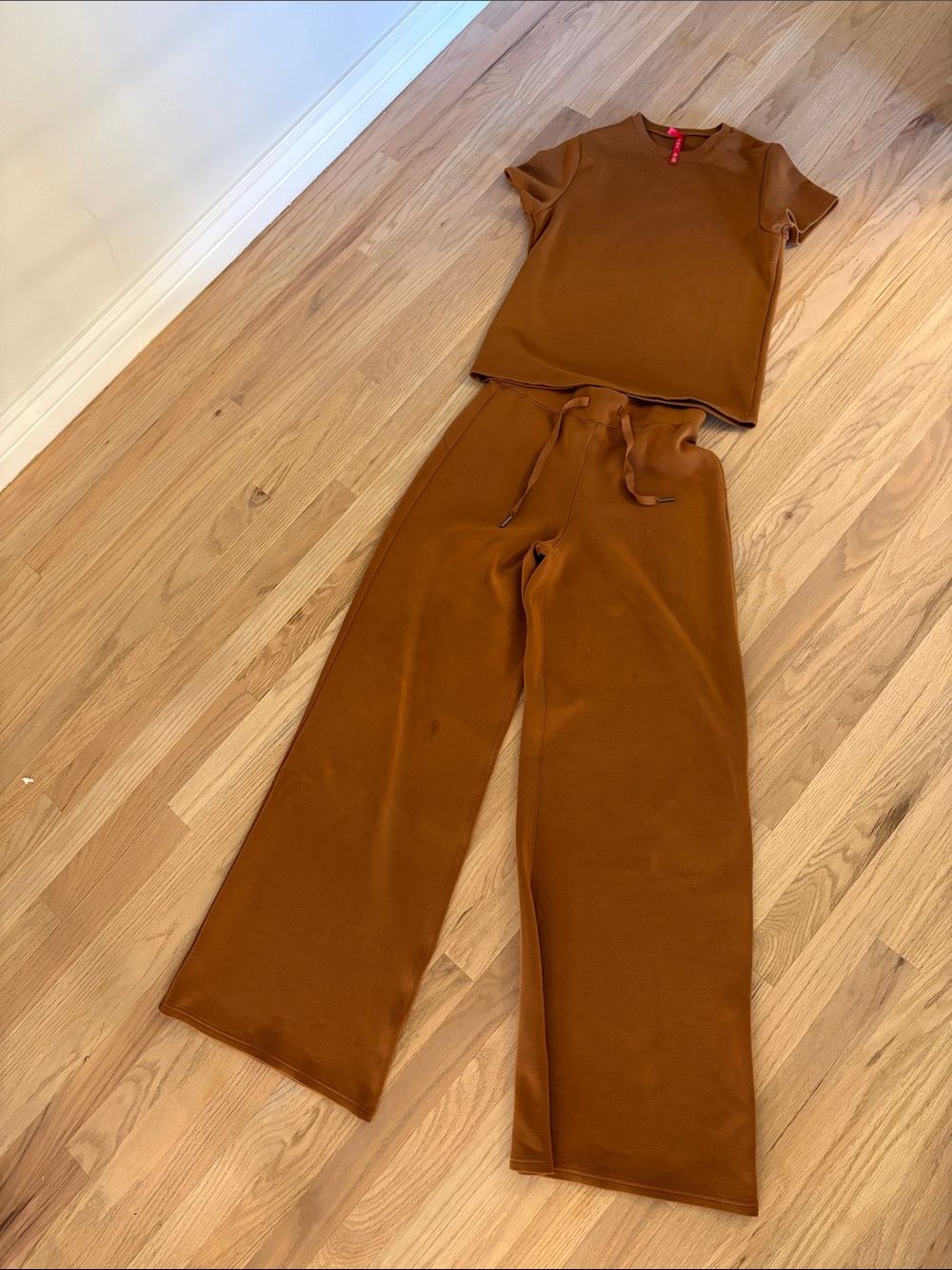 Spanx AirEssentials Women’s Wide-Leg Lounge Pants & Top Set - Brown